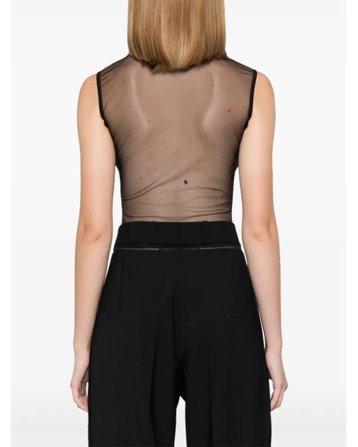 Nensi Dojaka Gray Semi-Sheer Bodysuit