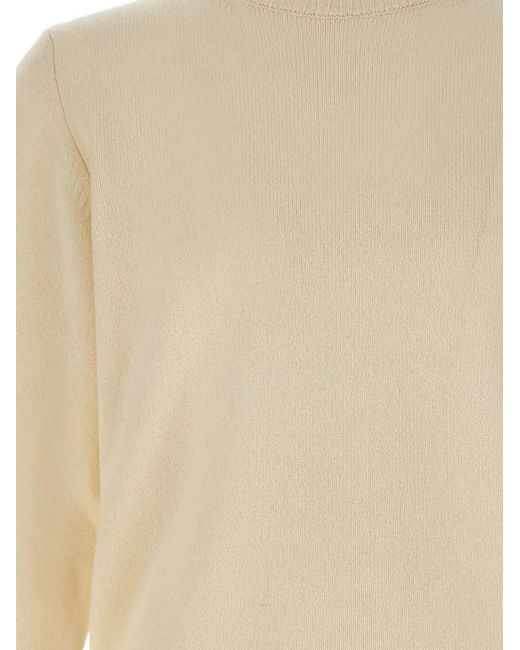 FILIPPO DE LAURENTIIS White Crew-Neck Ribbed Sweater for men
