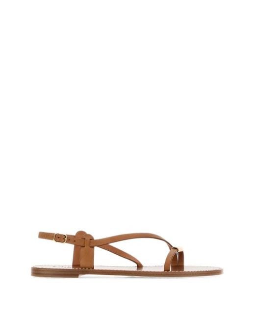Chloé Natural Matilda Leather Sandals
