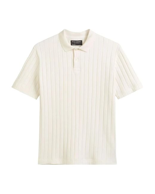 メンズ Marc O' Polo リブ ポロシャツ White
