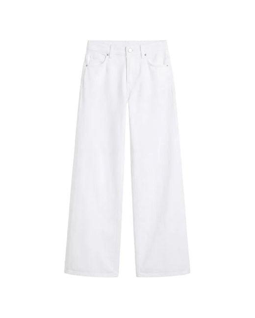 Reformation White Cary Wide-Leg Jeans