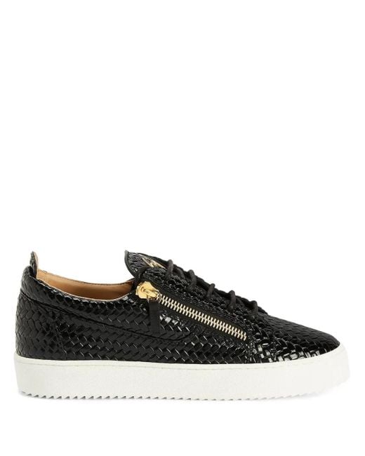 Giuseppe Zanotti Black Frankie Double-Zip Low-Top Sneakers for men