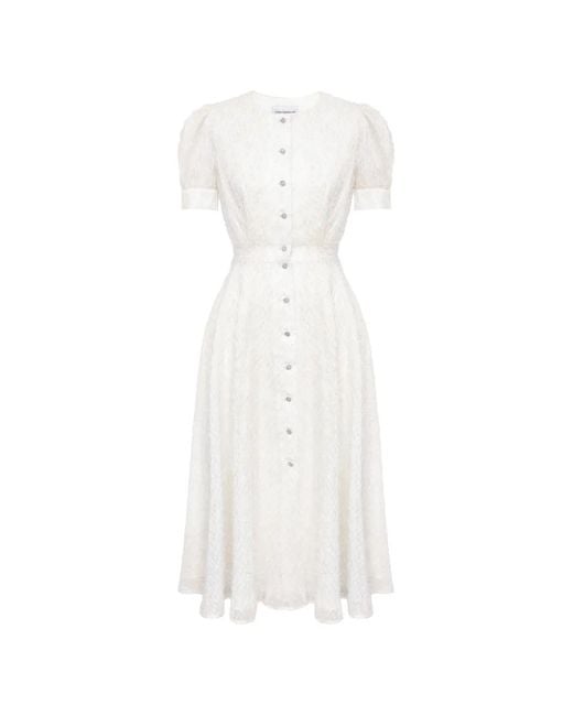 POST MERIDIEM White Buttoned Midi Dress