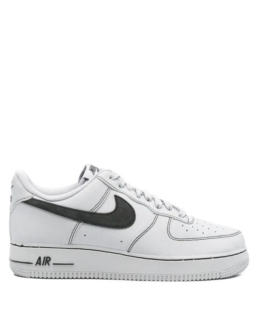 Nike White Sketched Swoosh Leather Sneakers for men