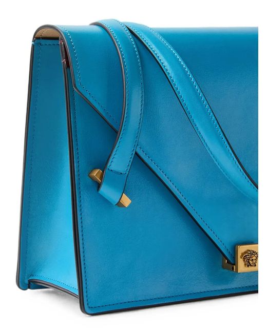 Versace Blue Severine Leather Shoulder Bag