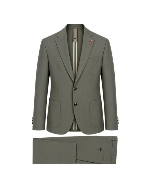 MULISH Gray Single-Breasted Pin-Detail Suit for men