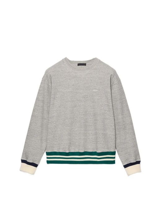 Prada Gray Cotton Fleece Sweatshirt for men