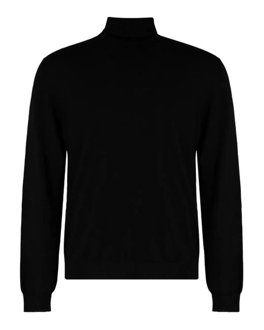 メンズ Slowear タートルネック リブセーター Black