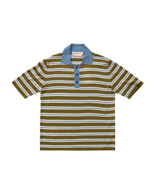 Polo A Righe di Marni in Green da Uomo