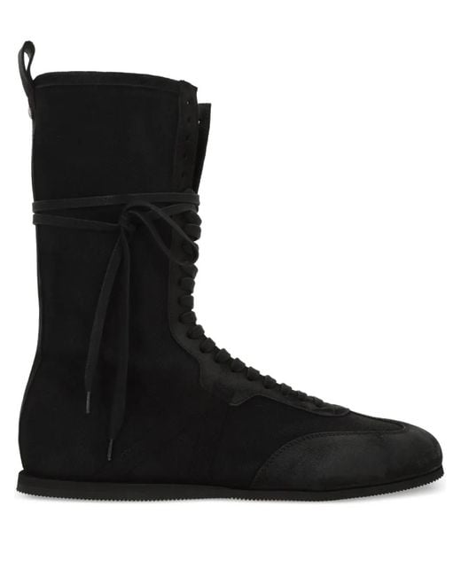 Ann Demeulemeester Black Lace-Up Boots for men
