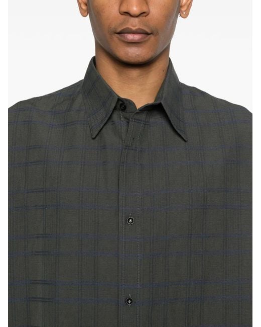 SAGE NATION Gray Chisholm Oversized Long-Sleeve Check Shirt for men