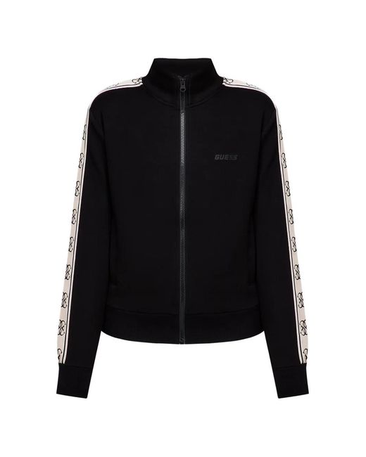 Guess Black Sweat Zippé À Bande Logo