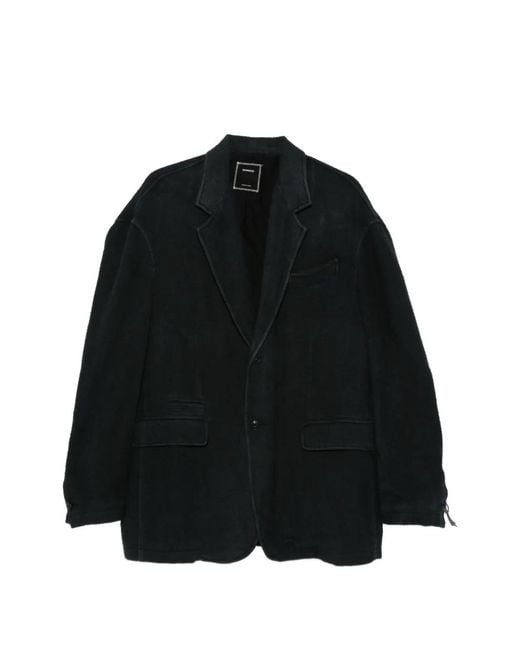 SEWMOD Black Notched-Lapel Single-Breasted Blazer for men