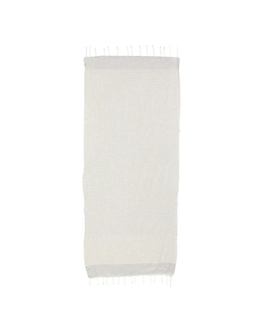 Mc2 Saint Barth White Foutas Striped Beach Towel