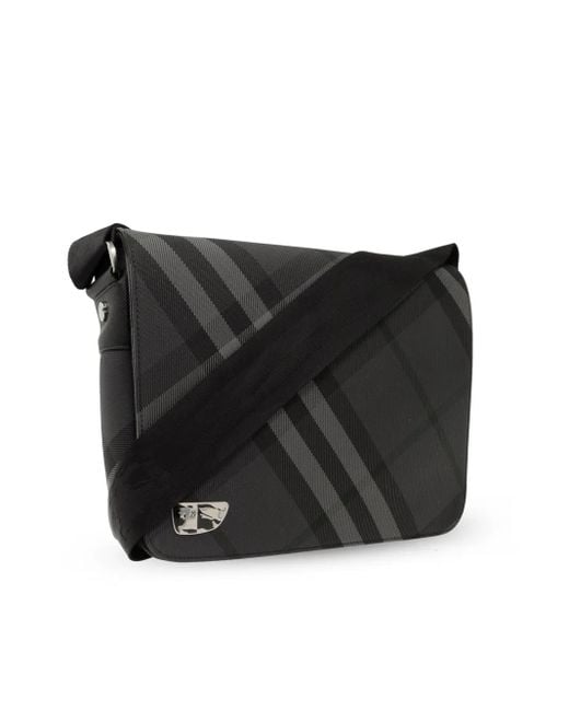 Burberry Black Checked Tote Bag for men