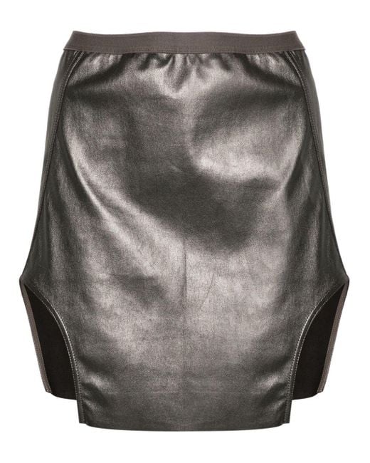 Rick Owens Gray Diana Leather Miniskirt