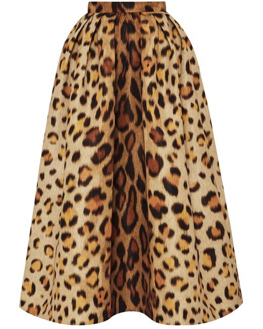 Oscar de la Renta Natural Jaguar Faille Skirt