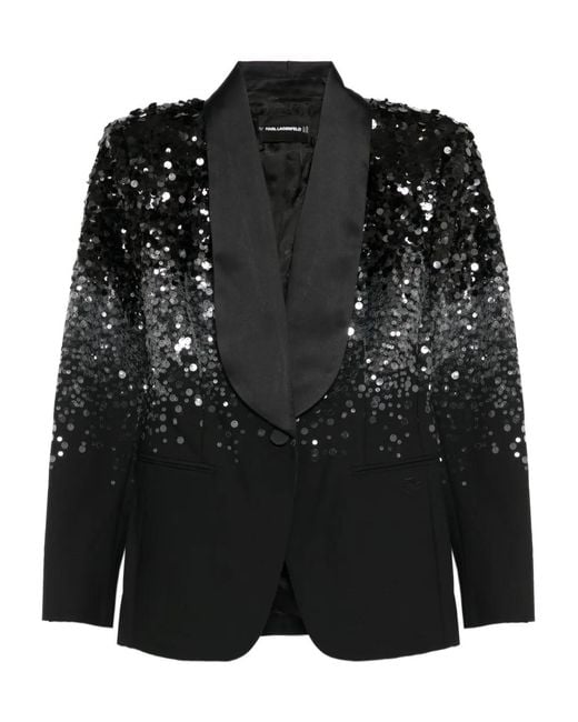 Karl Lagerfeld Black Karl Studio Degrade Blazer