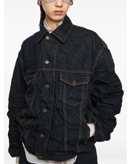 Acne Black Button-Closure Denim Jacket