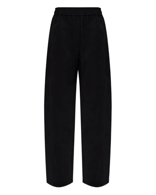 Ganni Black Elasticated-Waist Trousers
