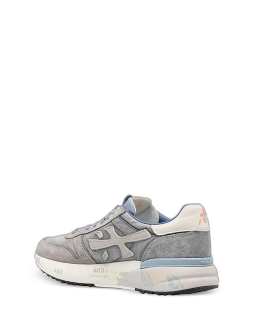 Premiata White Mick Suede-Panelled Sneakers for men