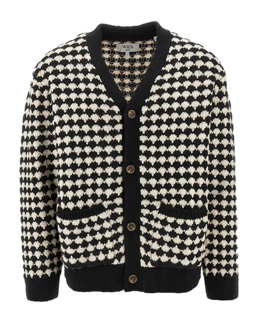 Wax London Black Patterned Pocket Cardigan for men