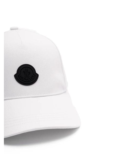 Gorra Con Parche Del Logo Moncler de color White
