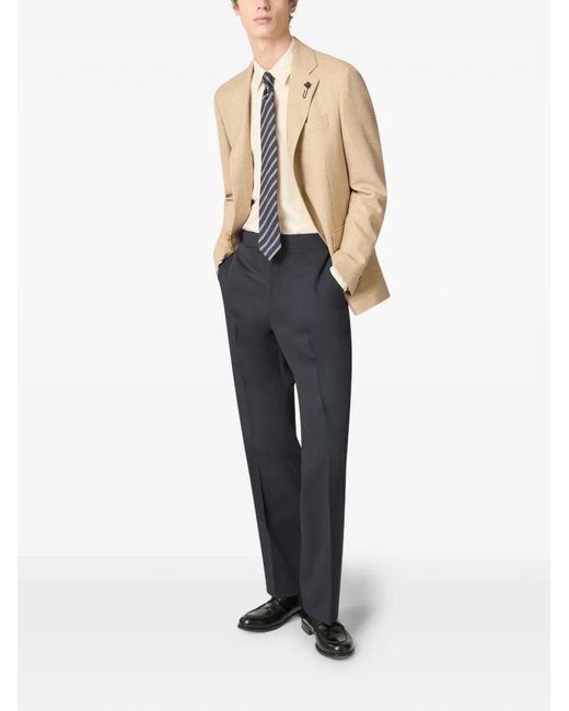 Lardini Natural Single-Breasted Patterned Blazer for men