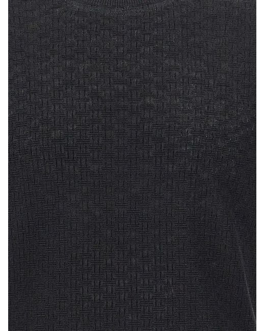 Gran Sasso Black Short-Sleeve Sweater for men