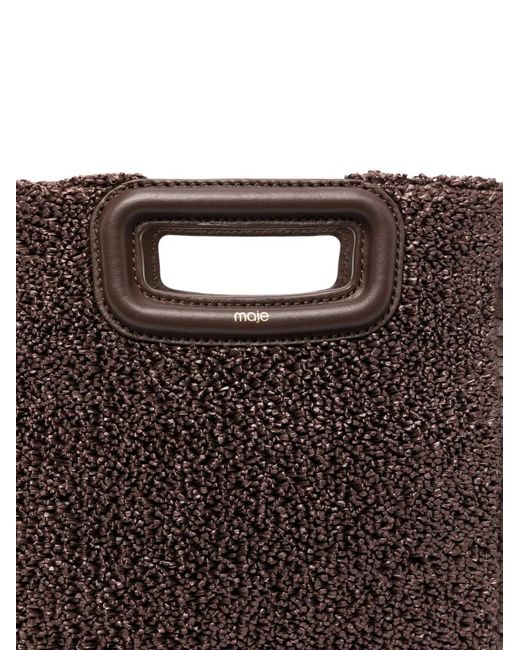 Maje Brown M Fringe Top-Handle Tote Bag
