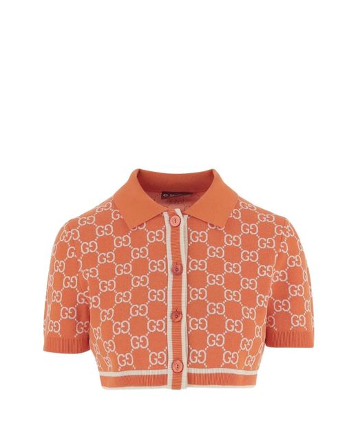 Gucci Orange Gemustertes Hemd