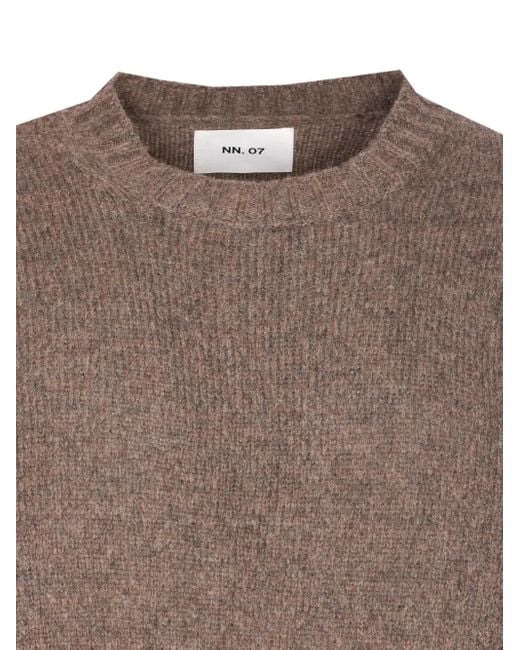NN07 Brown Lee Crew-Neck Sweater for men