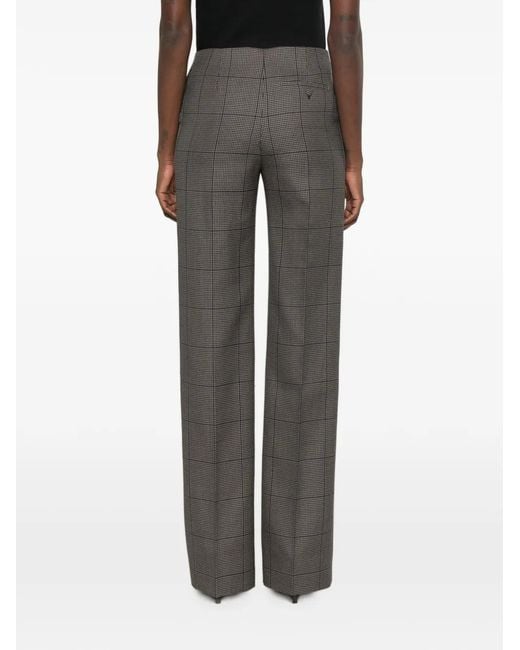Mugler Gray Check-Pattern Trousers