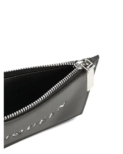 Tarjetero con logo en relieve Alexander McQueen de hombre de color Black