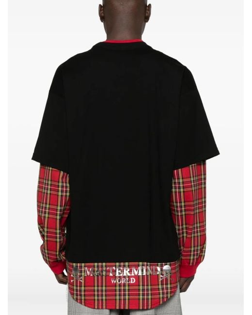 Mastermind Japan Plaid Layered Long-Sleeve T-Shirt for men