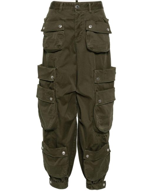 DSquared² Green Multi-pocket Cargo Trousers