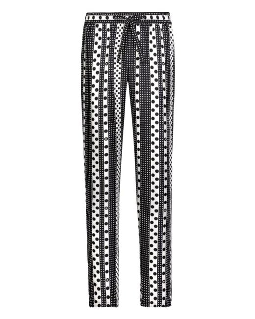 Dolce & Gabbana Black Polka Dot-print Silk Pajama Trousers for men