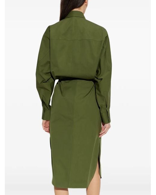 Givenchy Green Pleated Shirt Dress