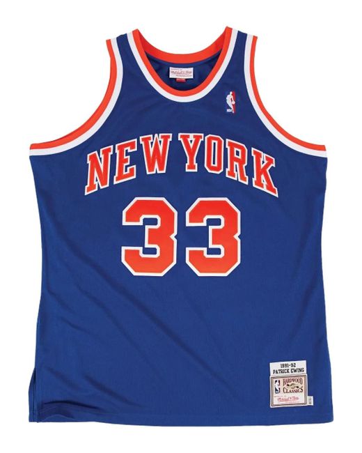 Mitchell & Ness Blue Authentic Road "Nba Ny Knicks 91 Patrick Ewing" Vest for men