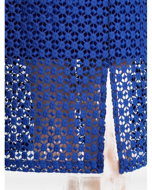 Joseph Ribkoff Blue V-neck lace midi dress
