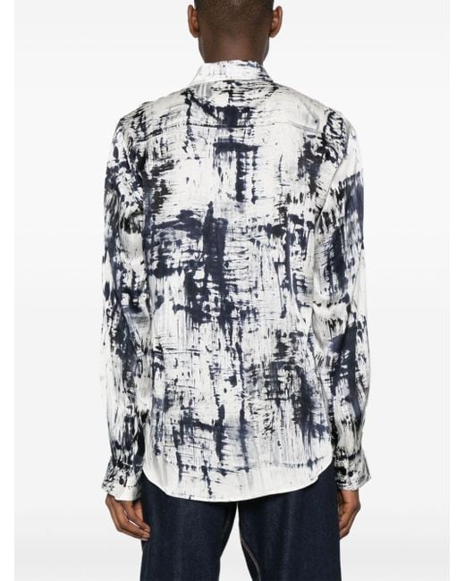 Avant Toi White Abstract-print Shirt for men