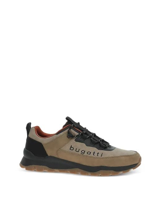 Bugatti Natural Lace-Up Panelled Sneakers for men