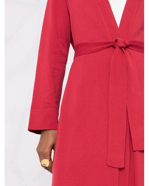 Fabiana Filippi Red Belted Cotton Cardigan