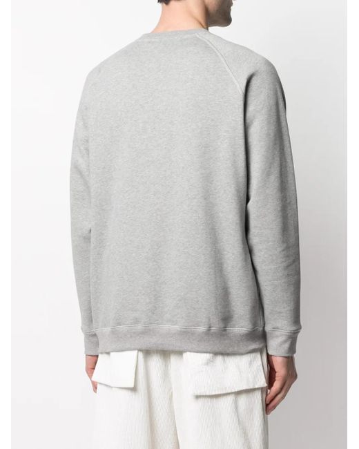 Mackintosh Gray Horizontal-Stripe Crew-Neck Sweatshirt for men