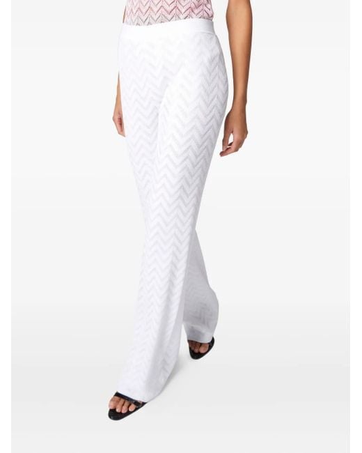 Missoni White Zigzag-Pattern Trousers