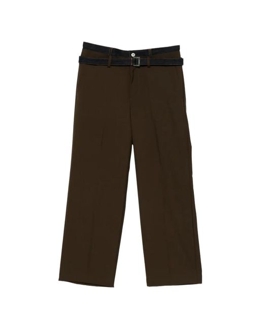 Sacai White Belted Trousers for men