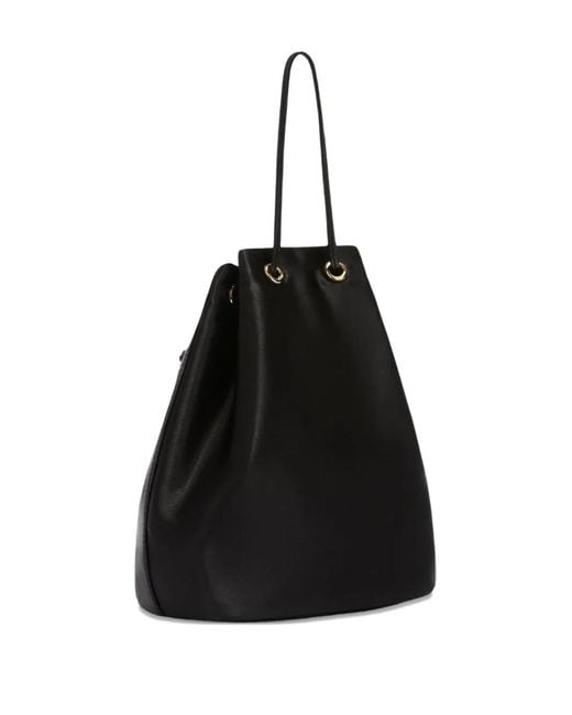 Furla Black Mini Sfera Soft Bucket Bag