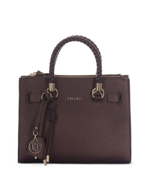 Liu Jo Brown Small Logo-Charm Satchel Bag