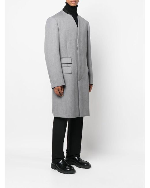Maison Margiela Baumwolle Mantel ohne Kragen in Grau für Herren | Lyst DE