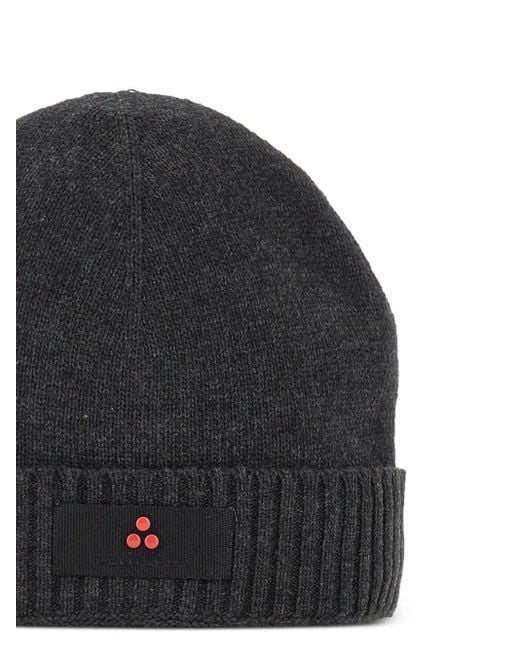 Peuterey Gray Beanie mit gerippten Saum